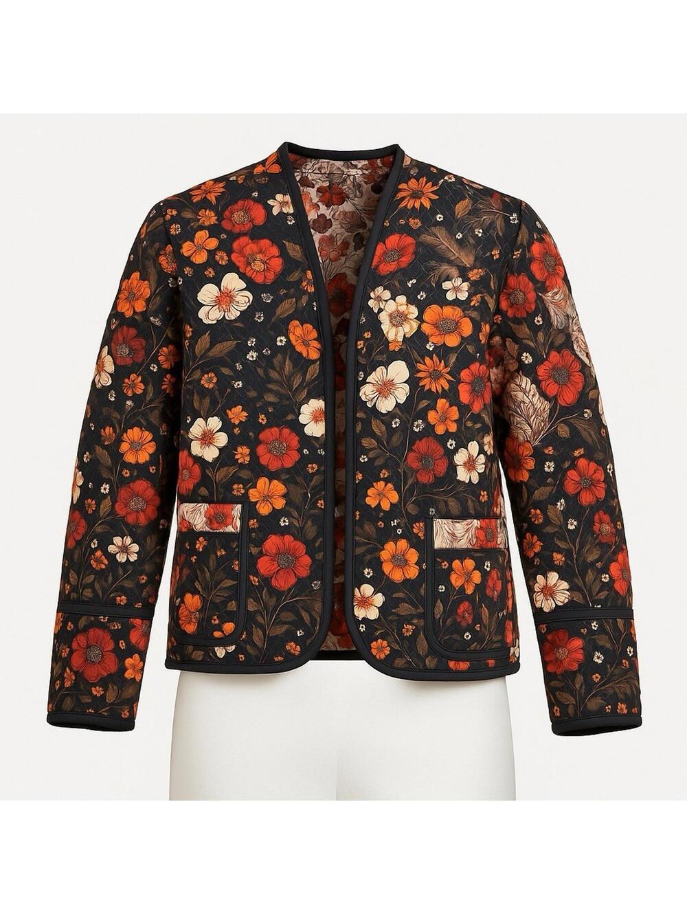 The Simply Southern Reversible Bomber Flower Autumn Boho XL
